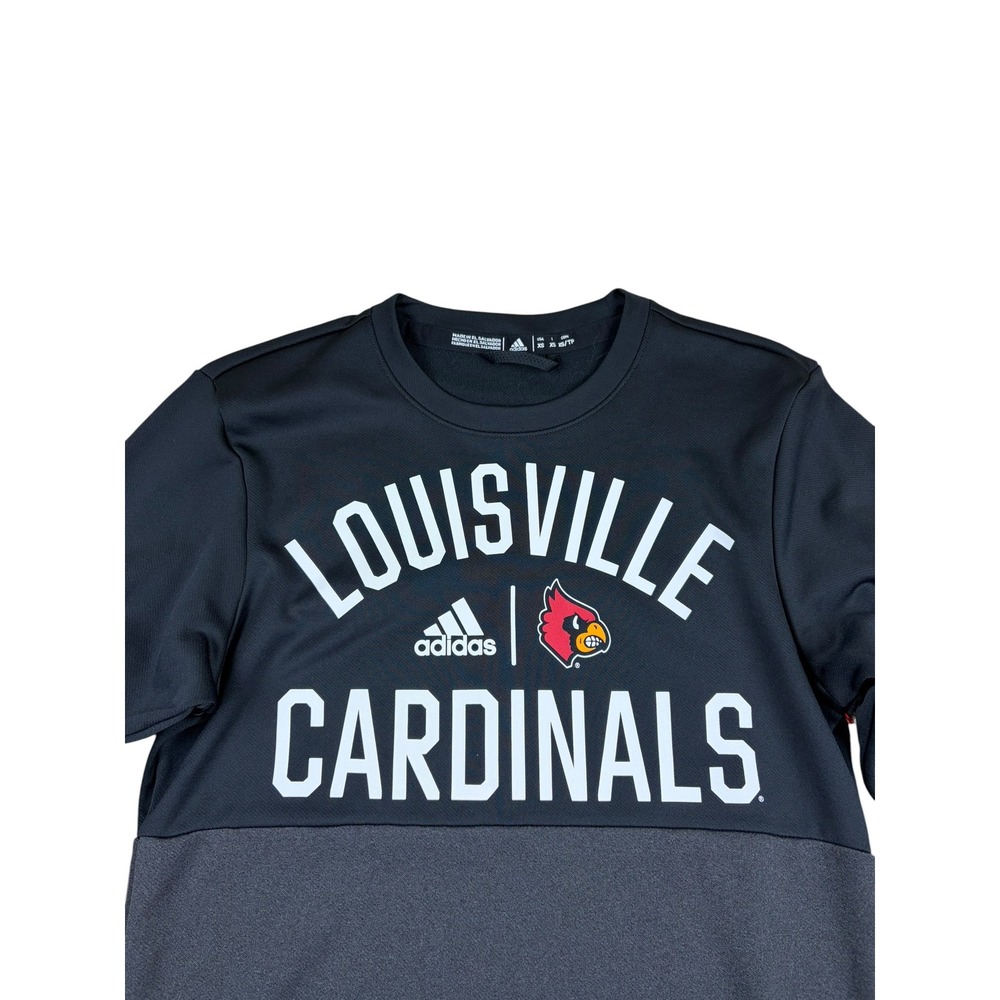 Adidas Louisville Cardinals Mens XS Long Sleeve Shirt Black Grey NCAA Fan Gear